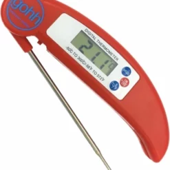 Gohh® Gohh Digitale Vleesthermometer - Kookthermometer - Suikerthermometer - Inklapbare Sonde - BBQ Thermometer - LCD Scherm - Meter Tot 300 °C - Rood