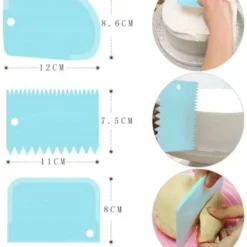 Merkloos Deegschraper | Deegkrabber | Deegsteker | Fondant Schraper Voor Taart / Icing / Cake | Keukentool Deeg Snijder | Spatel Voor Taart | Smoother | Soepel Maker | Cake Beslag Schraper | Rand Decoratie - Kunststof Roze -Maxwell & Williams winkel 550x627