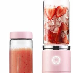 Blend In - Blender To Go - Smoothie Maker - Oplaadbare Mini Blender - Smoothies & Shakes - Draadloos & Draagbaar - Fruit Mixer - USB Oplaadbaar - 350ML - Roze