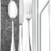 House Of Husk Reisbestek - Reis Bestekset - Chopsticks - Metalen Rietjes Met Borstel - Lepel - Vaatwasserbestendig - RVS - 7 Delig - Zilver -Maxwell & Williams winkel 550x649