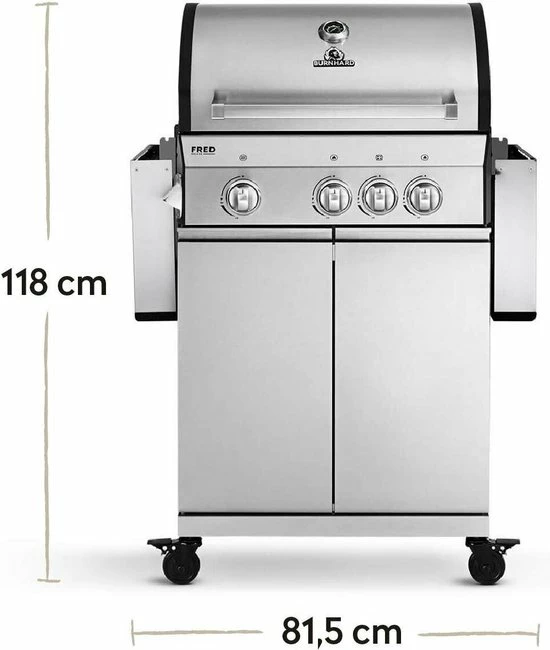 Burnhard Gas BBQ FRED Deluxe - 3 Branders - Keramische Infraroodbrander & Afdekhoes - Deluxe 19 Burnhard Gas BBQ FRED Deluxe - 3 Branders - Keramische Infraroodbrander & Afdekhoes - Deluxe - Afbeelding 17