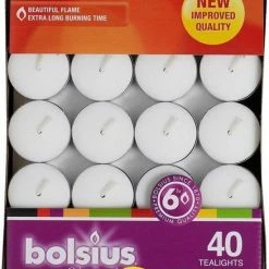 Bolsius Waxinelichtjes - 40 Stuks - Wit -Maxwell & Williams winkel 550x657 2