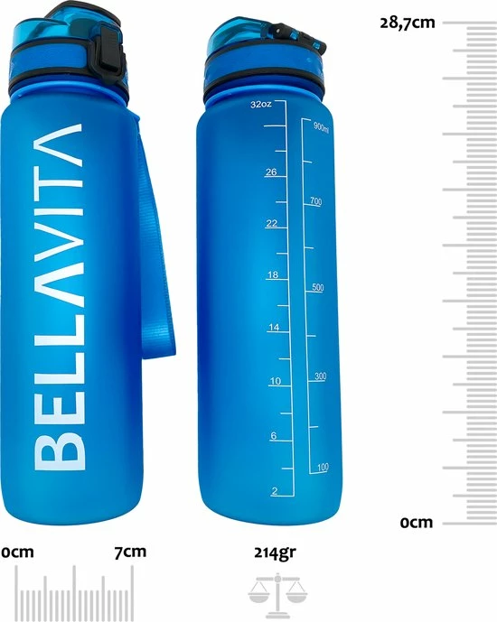 BELLAVITA Drinkfles - Blauw - Waterfles - Drinkfles Volwassenen - Drinkfles Kinderen - Fles - 1 Liter - 1000ml - Tritan - Fruitfilter - Filter - Black Friday - Sinterklaas - Kerst - BPA-vrij - 100% Lekvrij 5 BELLAVITA Drinkfles - Blauw - Waterfles - Drinkfles Volwassenen - Drinkfles Kinderen - Fles - 1 Liter - 1000ml - Tritan - Fruitfilter - Filter - Black Friday - Sinterklaas - Kerst - BPA-vrij - 100% Lekvrij - Afbeelding 3