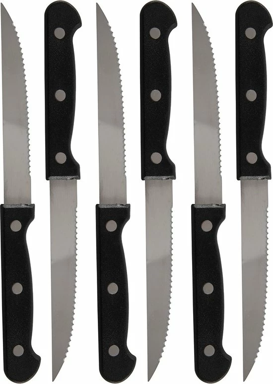 Trendo Set Van 12x Stuks BBQ Steakmessen/vleesmessen Bestek 21.5 Cm - Bestek - Met Kartels 3 Trendo Set Van 12x Stuks BBQ Steakmessen/vleesmessen Bestek 21.5 Cm - Bestek - Met Kartels