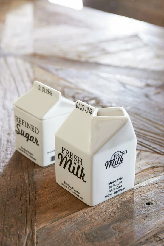 Riviera Maison Carton Jar Sugar + Carton Jar Milk (set) 5 Riviera Maison Carton Jar Sugar + Carton Jar Milk (set) - Afbeelding 3